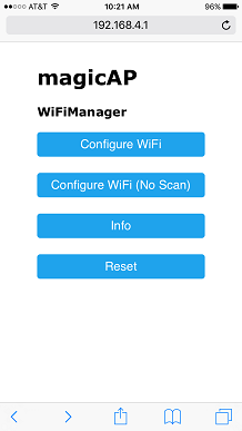 config page from browser